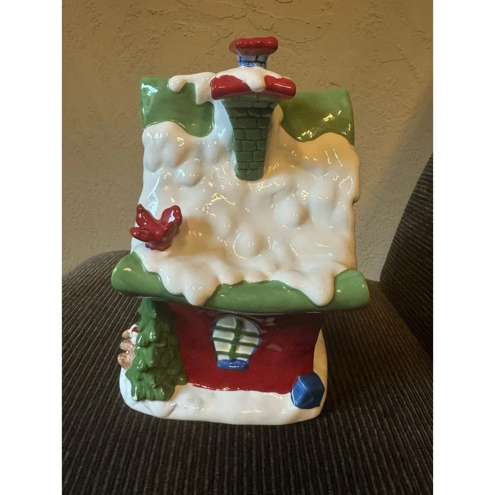 Harry & David Santa's Workshop Ceramic Cookie Jar Holiday Christmas Kitchen